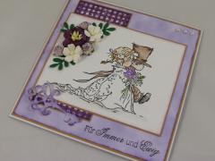 Hochzeitskarte lila/braun b