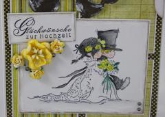 Hochzeitskarte gelb/grau 2