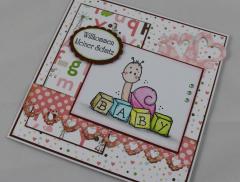 Babykarte Schnecke + Buchstaben b