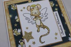 Weihnachtskarte Maus/gold b