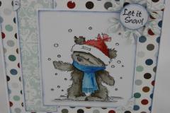 Weihnachtskarte Schnee Bär b