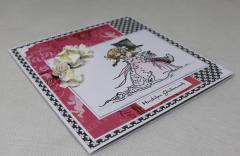 Hochzeitskarte rosa/schwarz